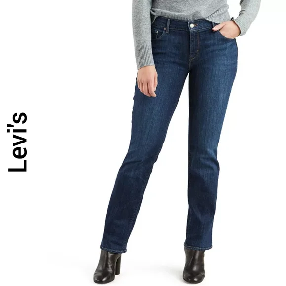 Levi's 505 Straight Leg Jeans Size 10 New Dark Wash - Picture 1 of 5